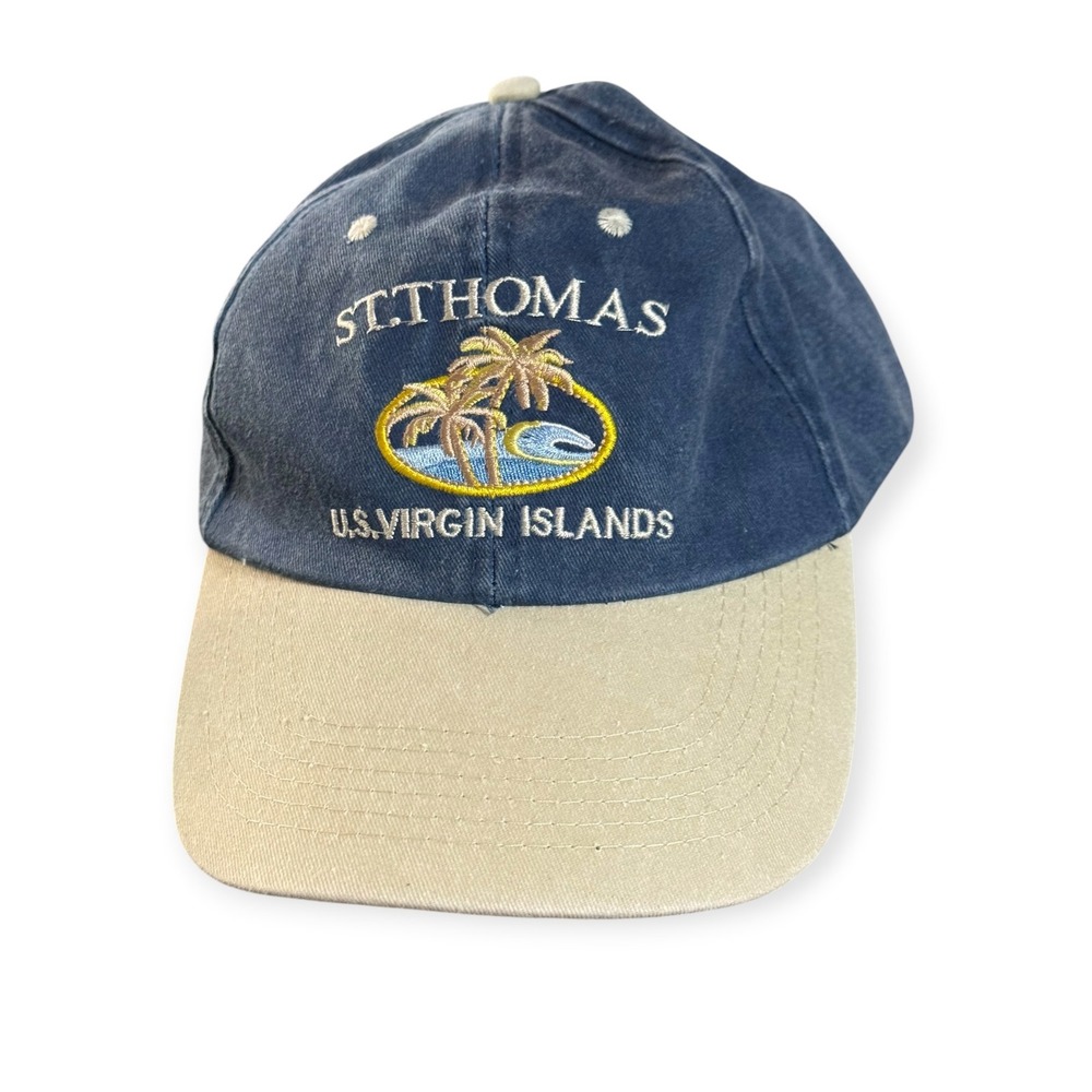 VTG St. Thomas US Virgin Islands embroidered dad hat washed two tone cap cotton